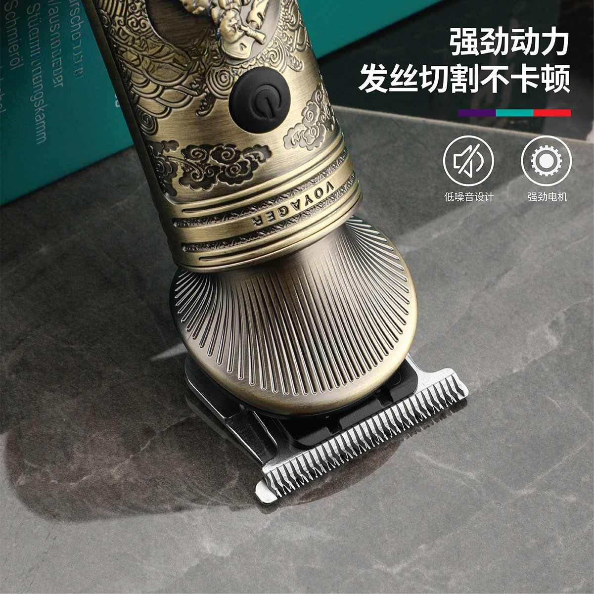 طقم ماكينة قص الشعر VGR106 ماكينة تشذيب كهربائية احترافية للرجال طقم قص الشعر على الطراز القديم مع 6 ملحقات