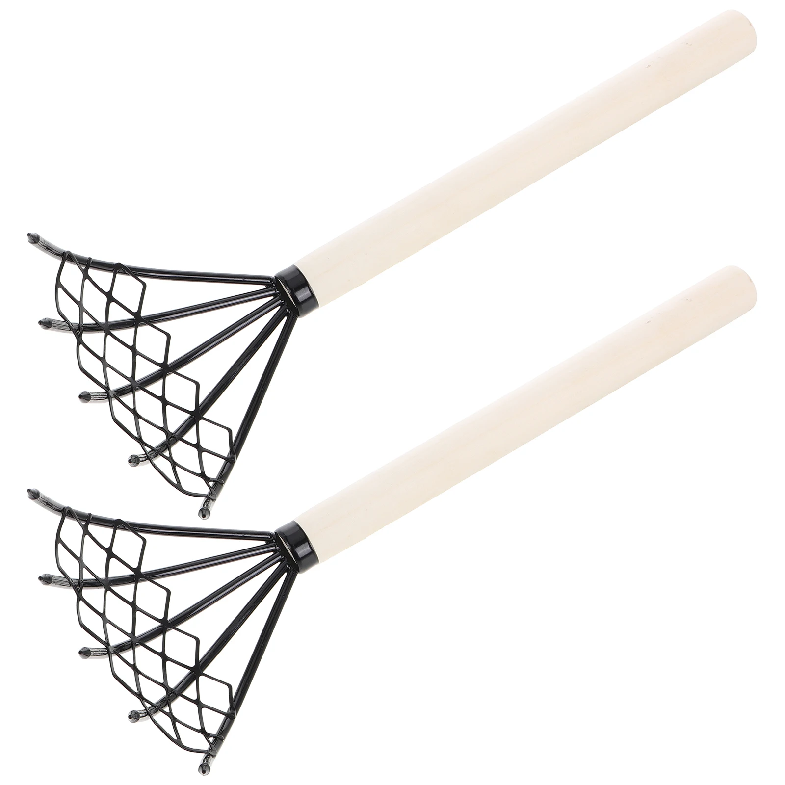 

2pcs Long Extended Sea Rake Net for Clam Oyster Shell Digging Durable Iron Wood Handle Beach Tools Accessories