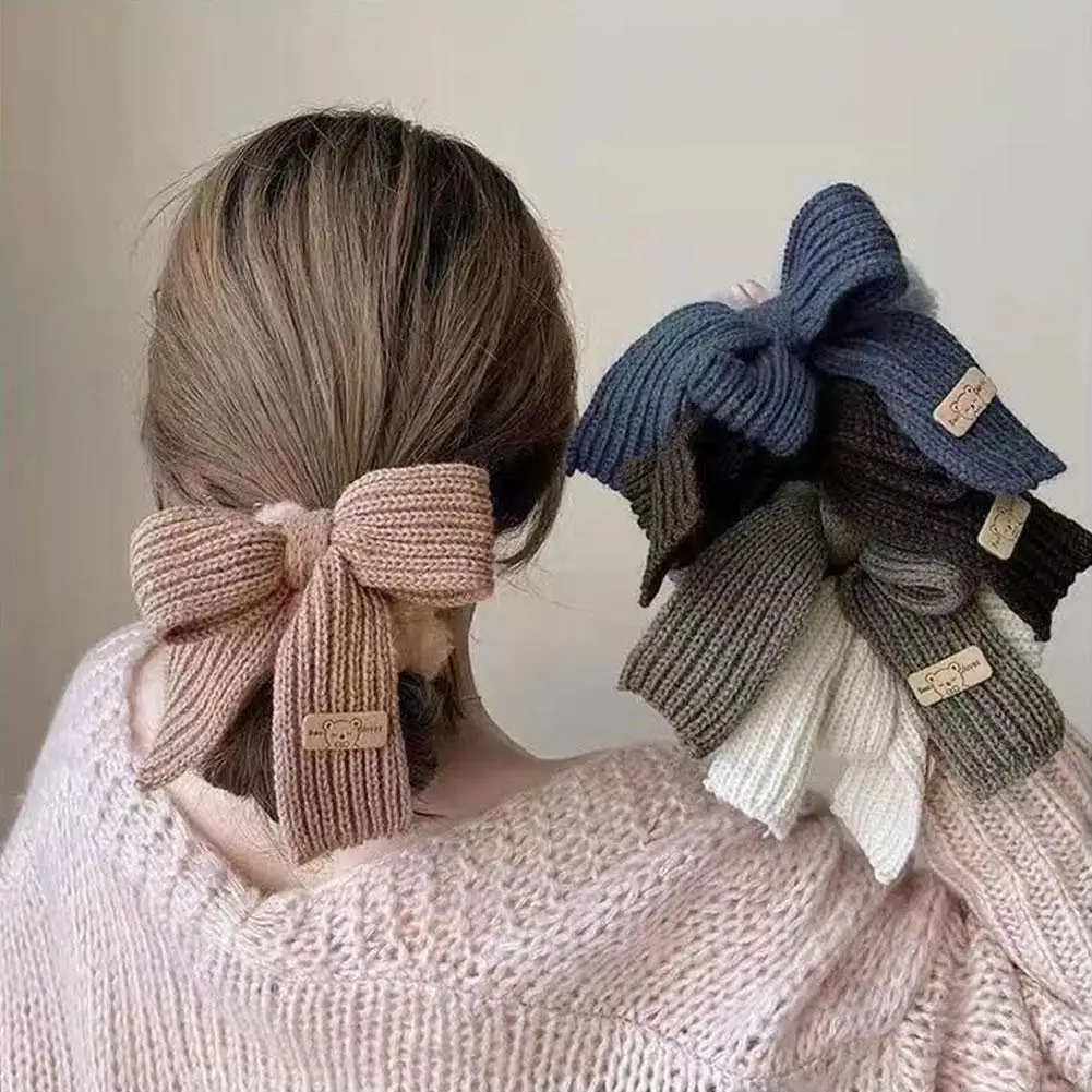 

Fashion Fluffy Bowknot Hair Soft Plush Elastic Large Accessory Rope Hair Women Autumn Hair Intestine Winter Band Girls G0c1