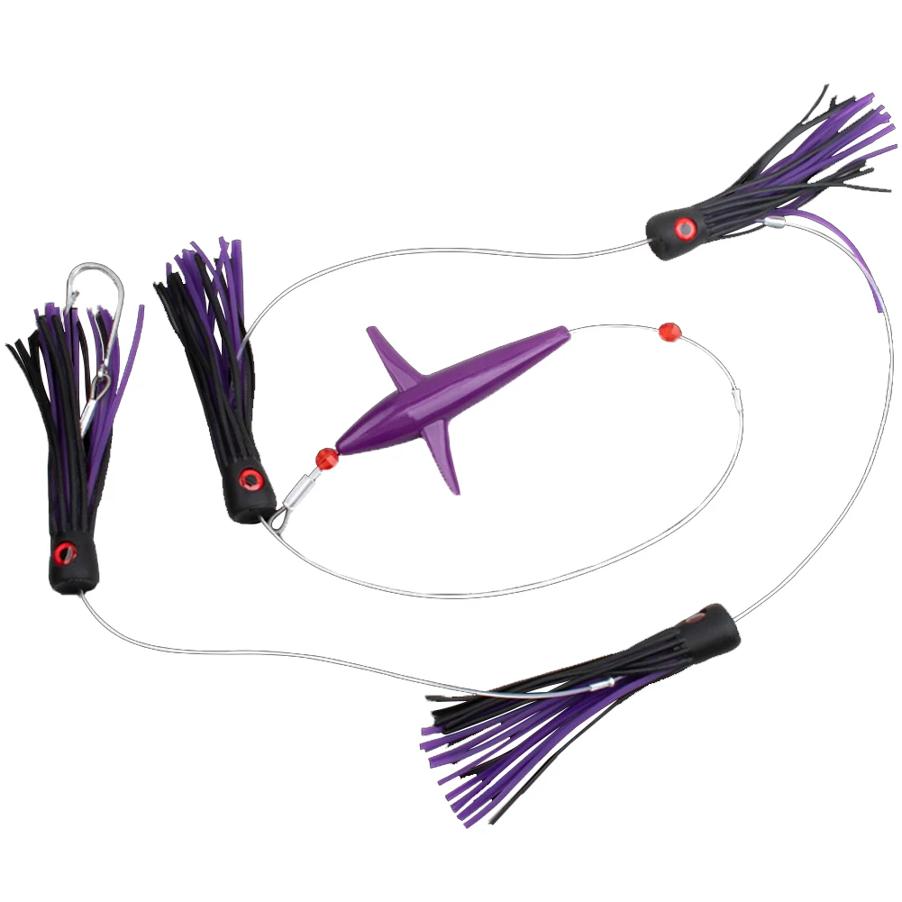 Feather Rig Bird Trolling Lures Fishing Rigged Trolling Lure Squid Tuna Daisy Chain Saltwater Trolling Artificial Bait Fishing