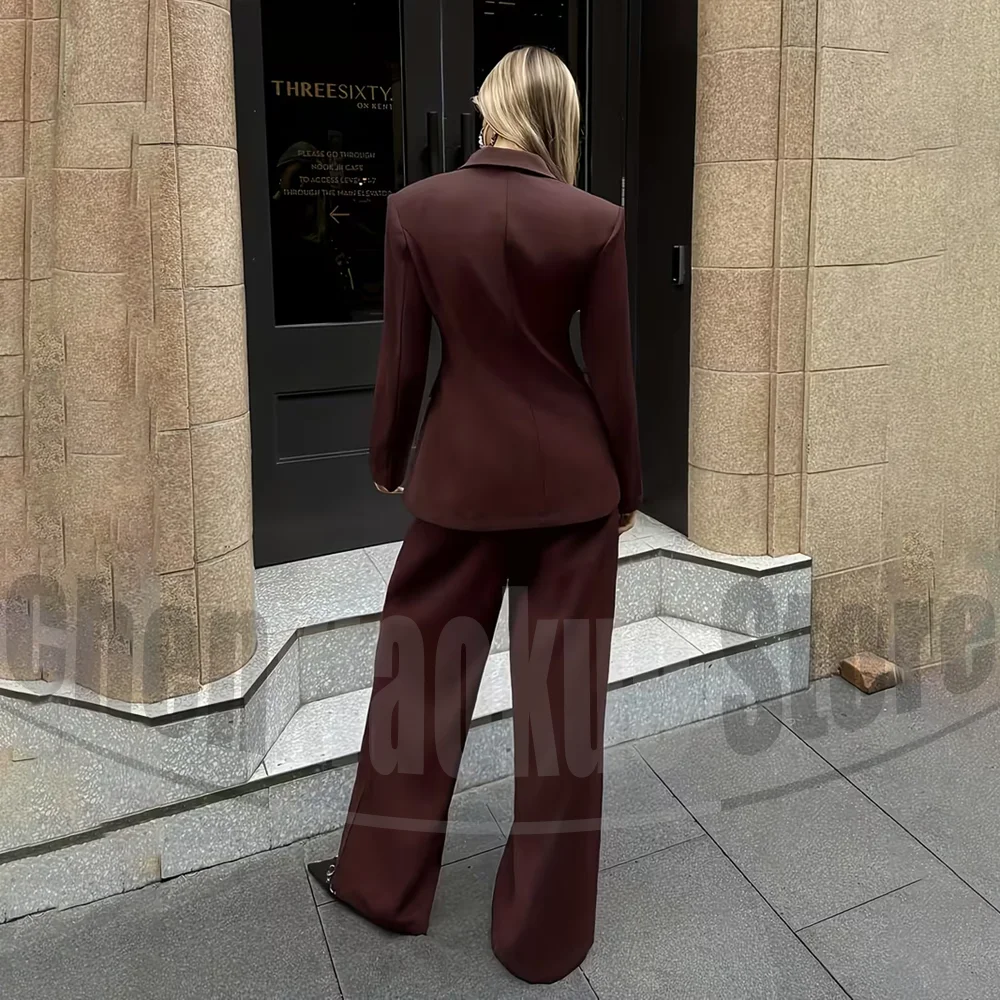 Women Suit Chic Notch Lapel Do - огляд і ціна Women Formal Wear Shirt And Pant