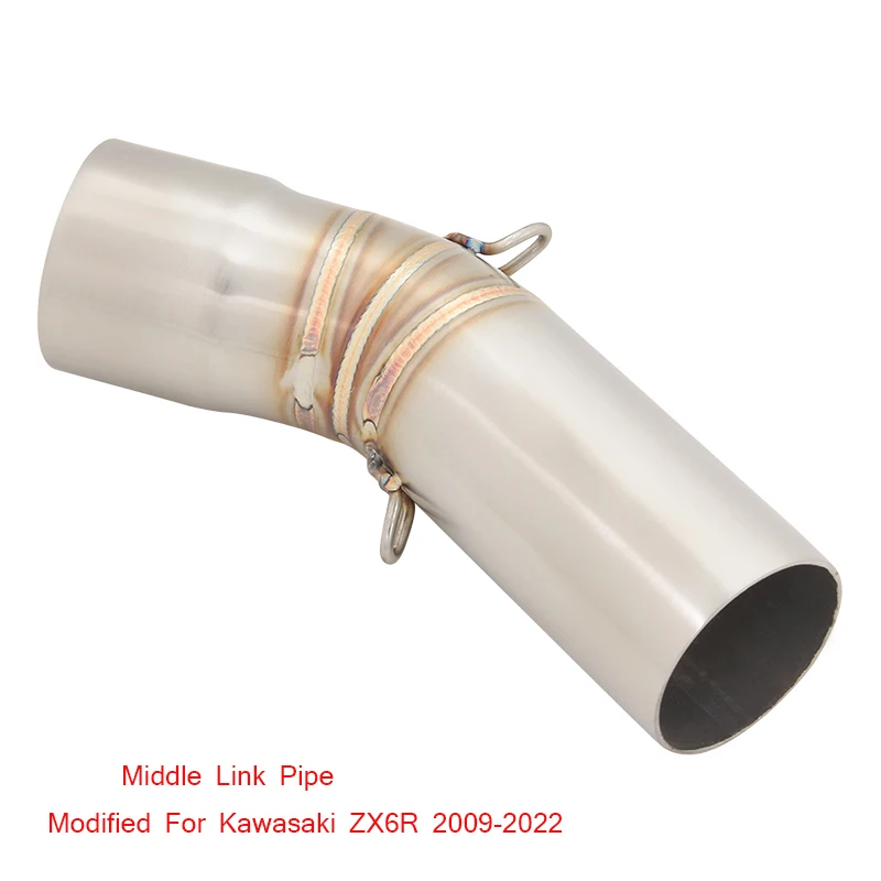 Motorcycle Middle Link Tubes Stainless Steel Connect 51mm Exhaust Muffler System Modified For Ninja ZX6R 2009-2022