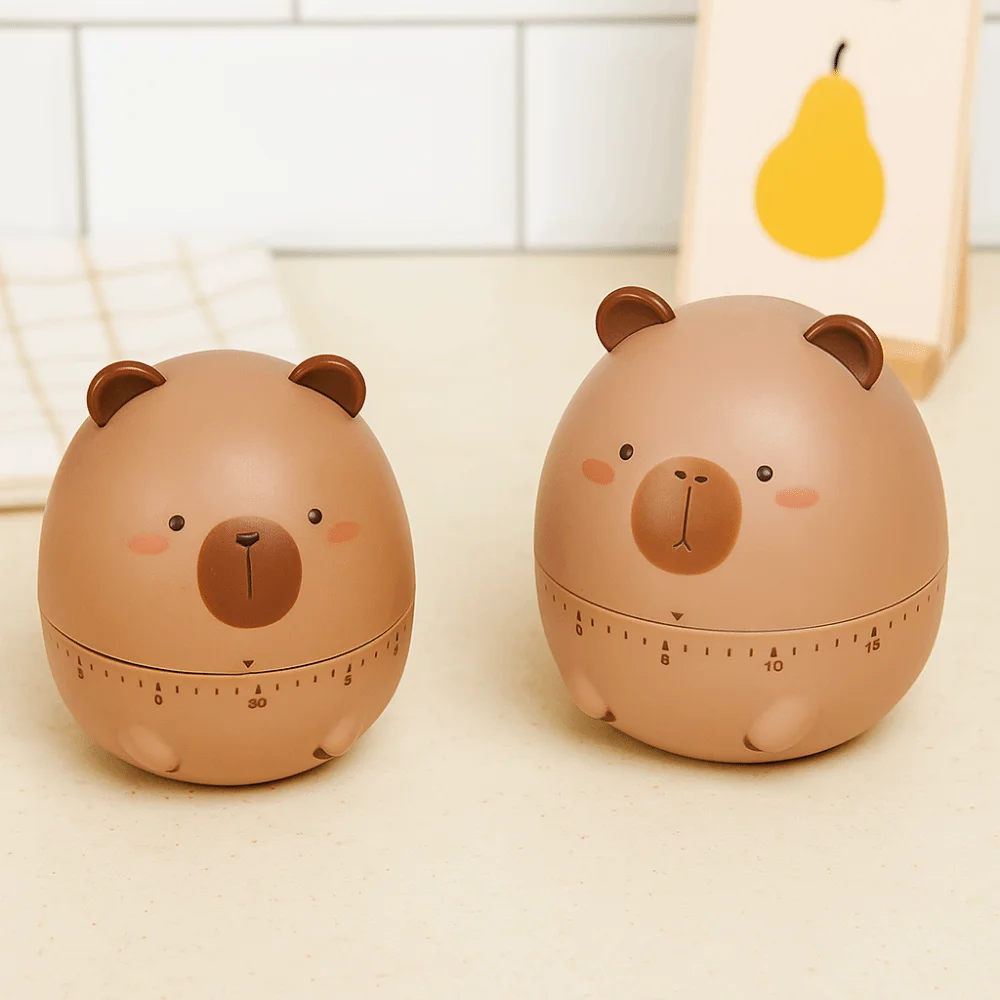 

Countdown Alarm Clock Cartoon Capybara Timer Funny Plastic Animal Timer Cute Mechanical Kitchen Timer Children & Adult