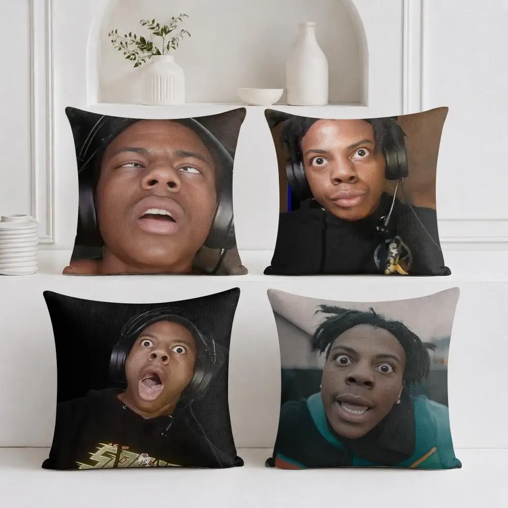 Funny I-IShowSpeed Fans Cushion Cover Linen Double-Sided Decorative Sofa Couch Bedroom Living Room Home Decor Pillow Case