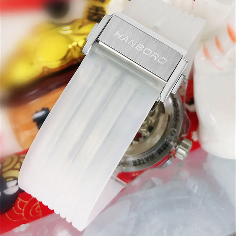 Reloj Luxury Mechanical Women Watches Transparent Case Skeleton Silicone Strap Waterproof Ladies Wristwatches Girls Dress Watch