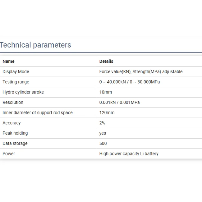 NJH-40 ASTM C900 40KN قوة ثلاثية النقاط طريقة اختبار السحب ما بعد التثبيت اختبار قوة الترابط الخرسانة