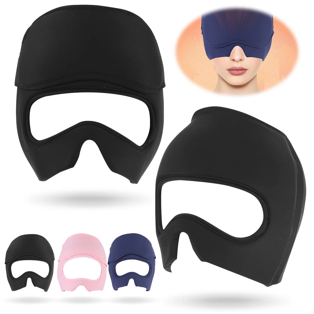 

Migraine Relief Hat Migraine Ice Head Wrap with Removable Eye Mask Head Heat Treatments Hat for Head Relaxation