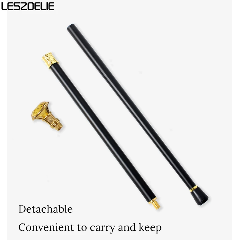 Tongkat Jalan Kristal Kuning 90cm Gagang Emas Tongkat Jalan Modis Pria Dan Wanita Tongkat Jalan Dekoratif Cosplay