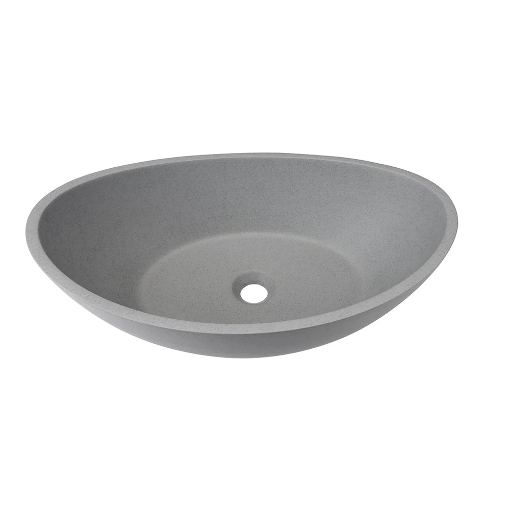 

Oval Concrete Vessel Bathroom Sink Wash Basin Washroom Bathroom Lavatory Hotel Home Hardware Plumbing Fixture Basin