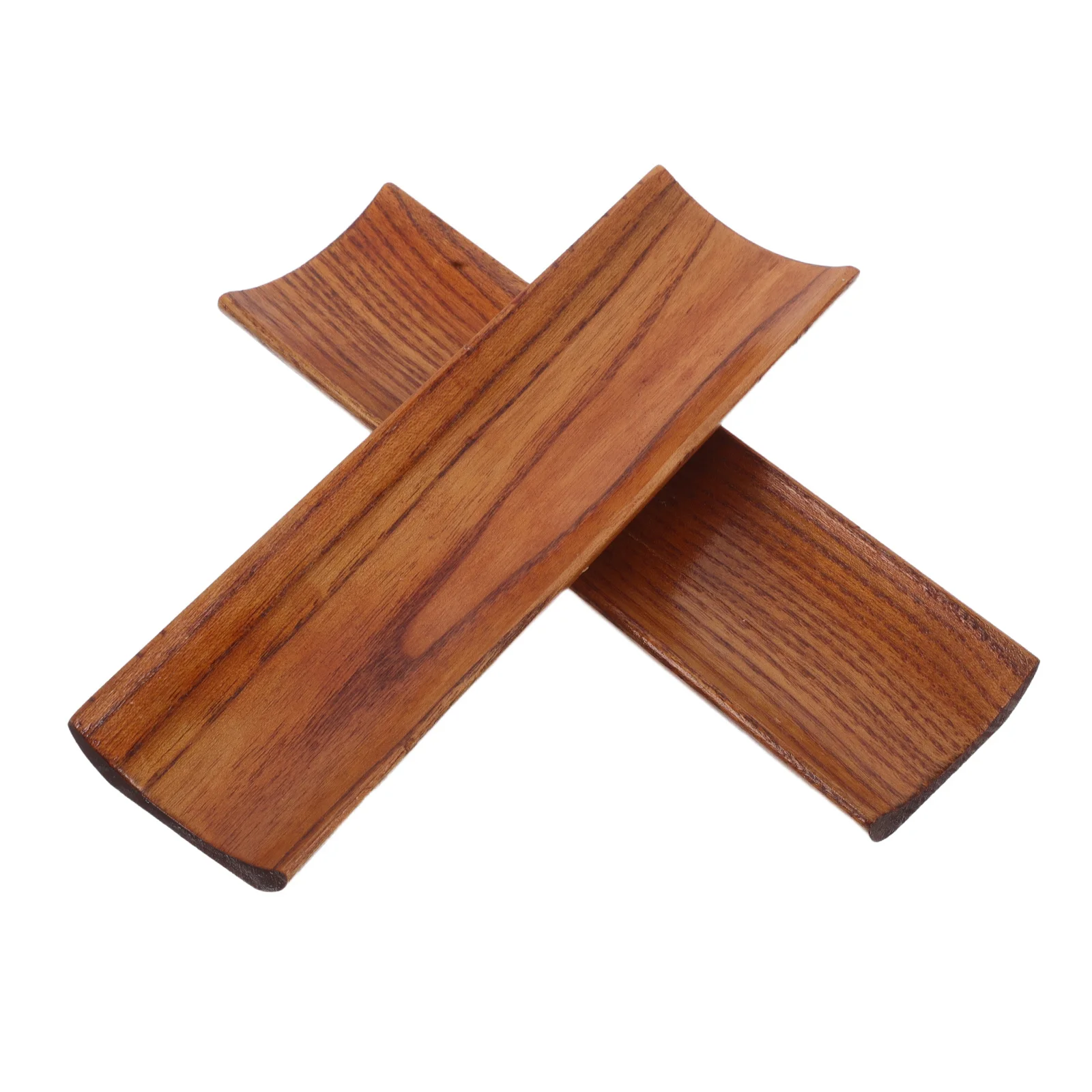 

2Pcs Rectangular Wood Tray Wooden Platter Serving Sushi Appetizers Desserts Fruit Snacks Rustic Elegant Design