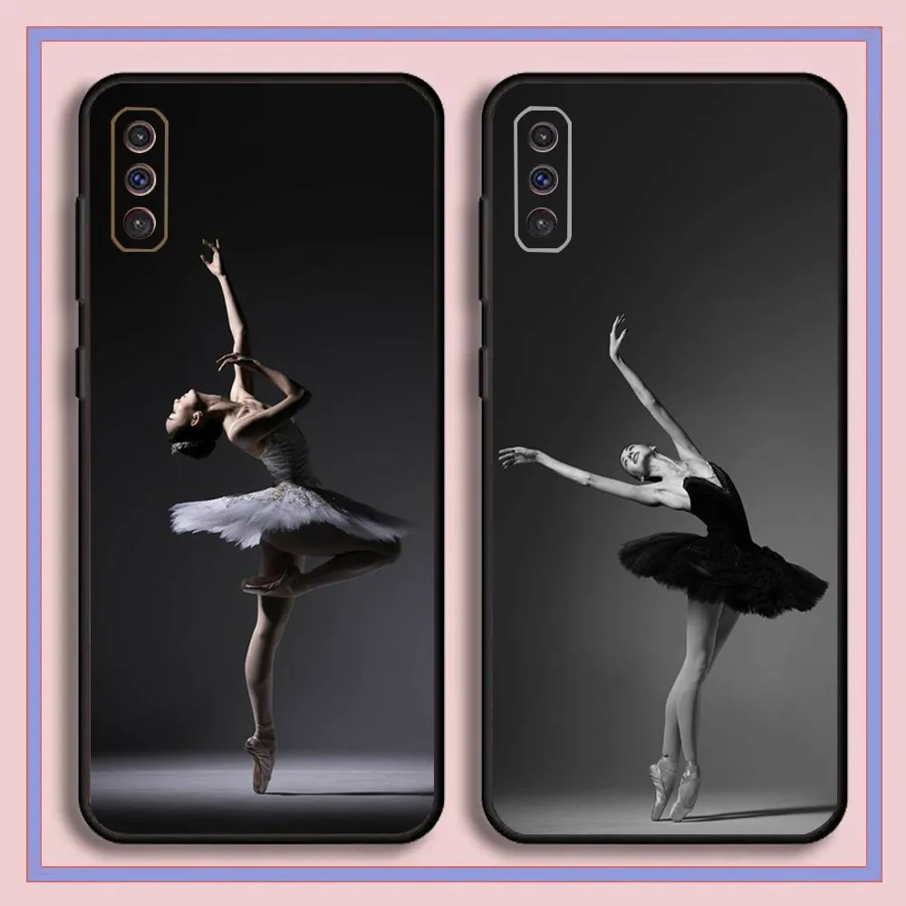 Ballerina Ballet Dancing Phone Case For Samsung Galaxy A13,A21s,A22,A31,A32,A52,A53,A71,A80,A91 Black Cover