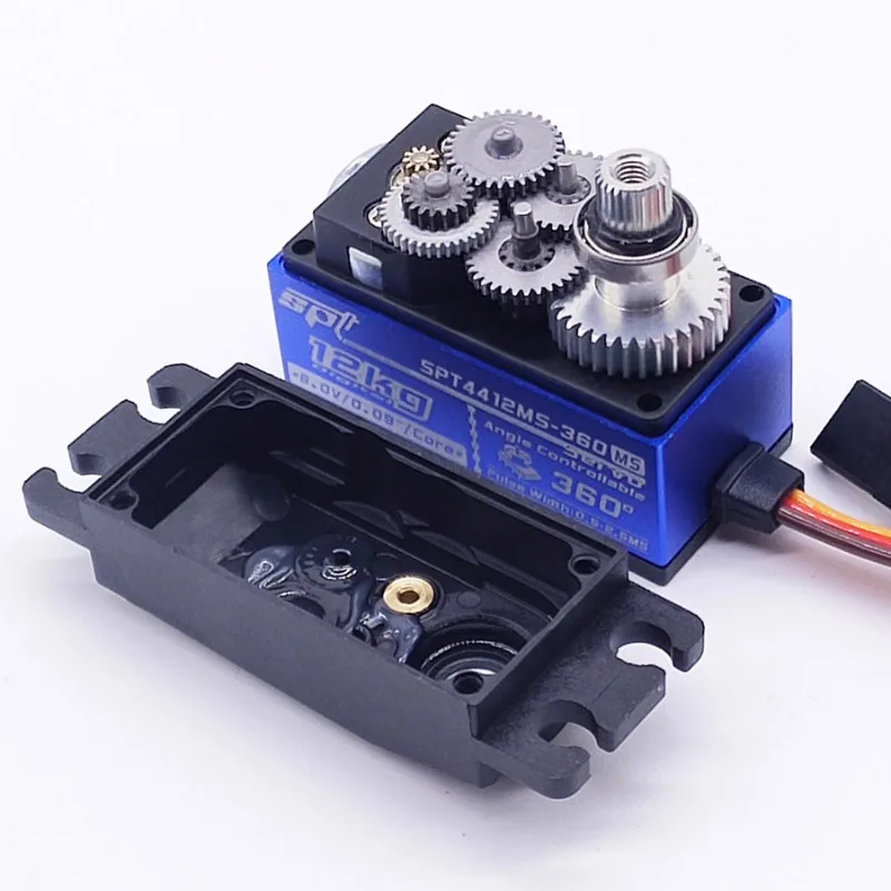 SPT4412MS 12kg High Torque Magnetic Sensing Encoding 360 Angle Controllable Metal Teeth Digital Short Body Servo