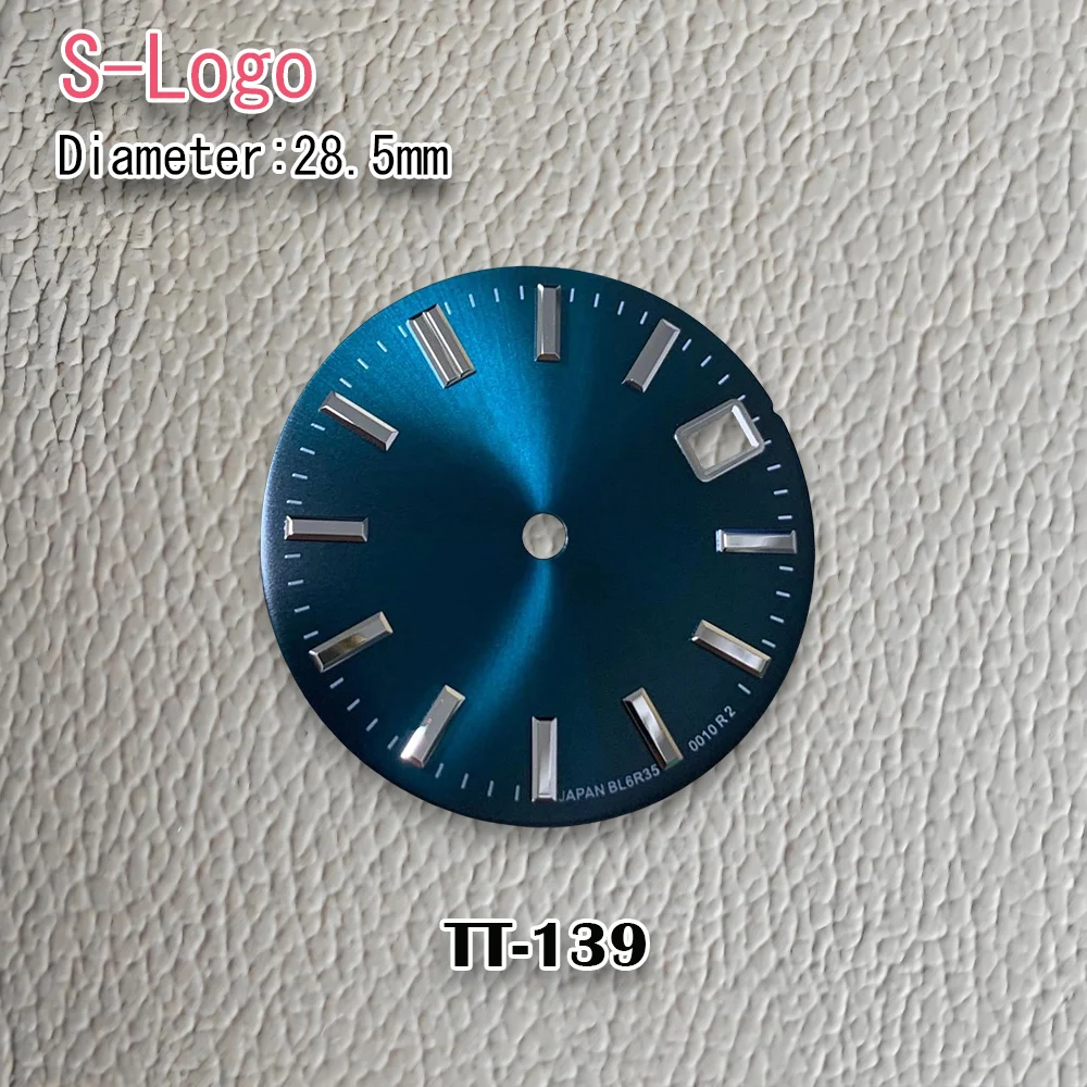 New 28.5mm GS Logo NH35 Dial black Sunray Dial Fit NH36/4R/7S Movement No Luminous High Quality Watch Modification Accessories