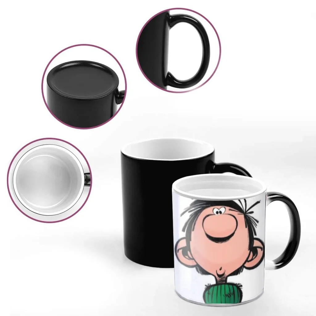 Gaston Lagaffe One Piece Coffee Mugs And Mug Creative Color Change Tea Cup Ceramic Milk Cups Novelty Gifts