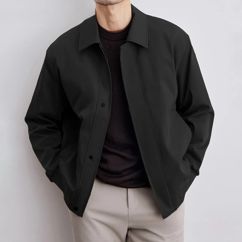 

Spring and Autumn New Men's Collar Jacket Solid Color Jacket