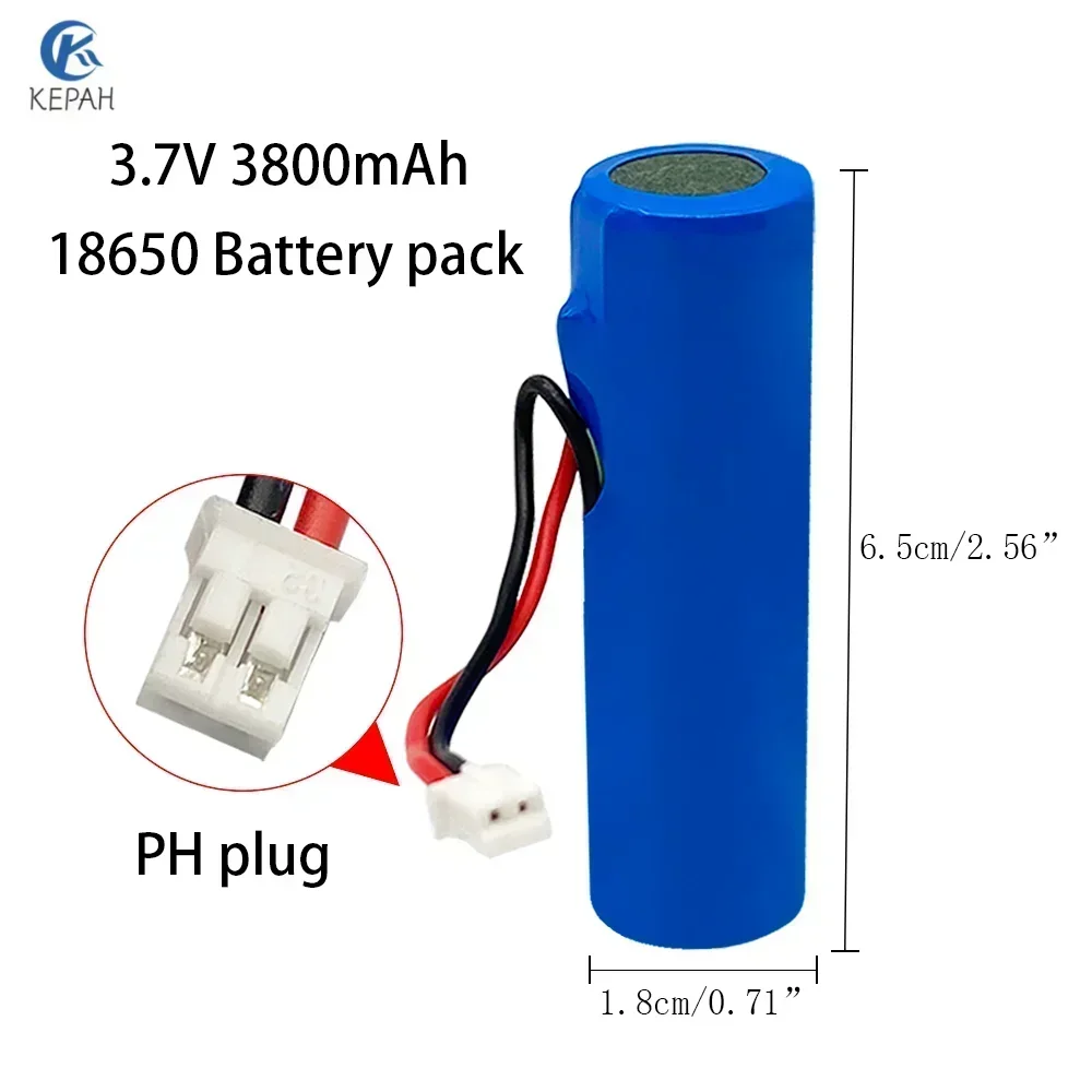 

3.7V lithium ion rechargeable battery 3800MAH 18650 with replacement socket, emergency lighting phpIug line