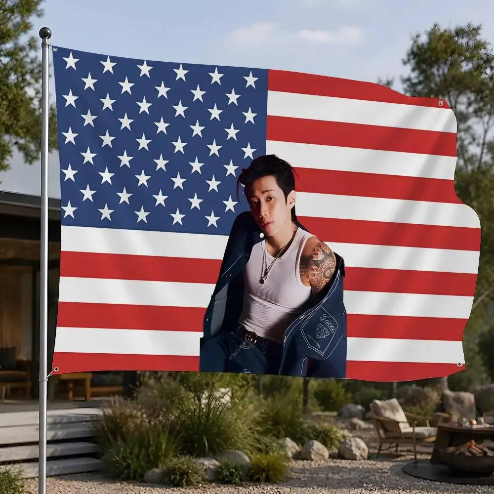 Rapper Jay Park Flags Flags Minimalist Fabric   Outdoor Garden Banner Hanging Sign for Shop Home Decor