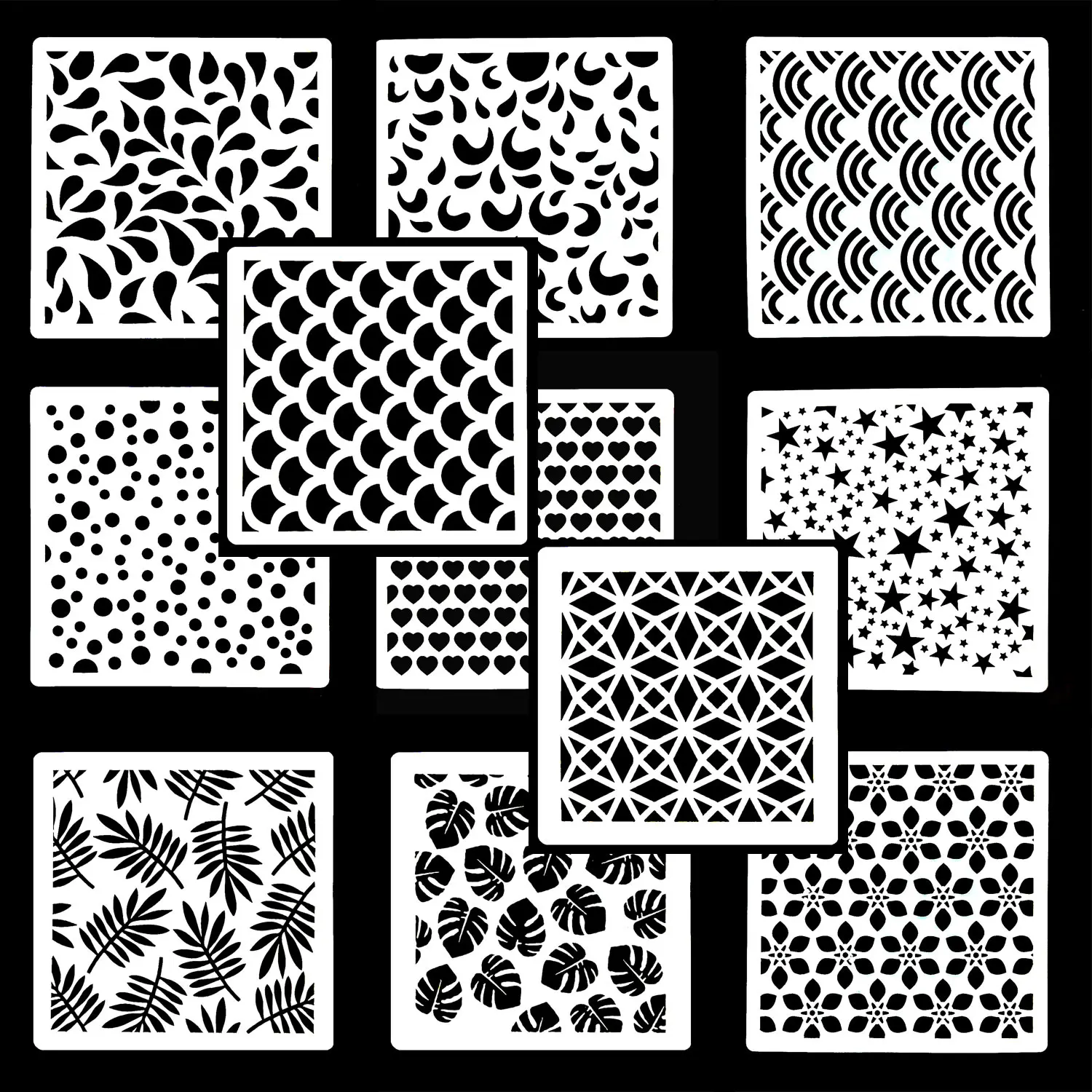 15 style Biscuit Stencil Template 4.7inch Geometric Floral Pattern Cookies Stencil Cake Decorating Tool Fondant DIY Drawing