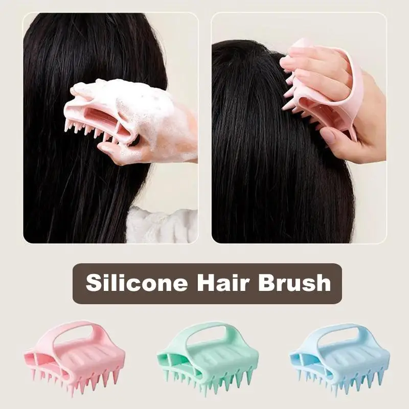 1/2pcs Scalp Massager Shampoo Bathroom Brush Hair Washing Body Massage Brush Pet Dog Shower Brush Soft Silicone Massage Comb