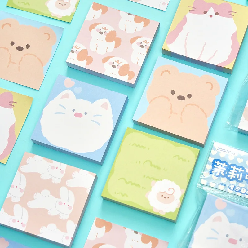 100pcs Creative cute cartoon Animal pattern sticky notes to do list memo pad Office stationery Supplies