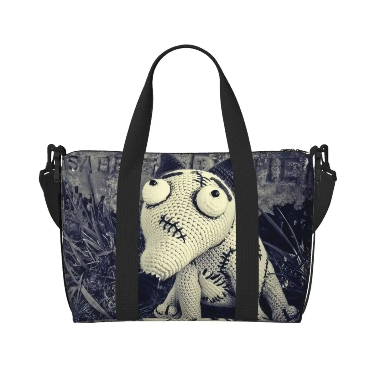 

Custom Large Frankenweenie Sparky Tote Bag for Women Shoulder Shopper Beach Gym Travel Bag