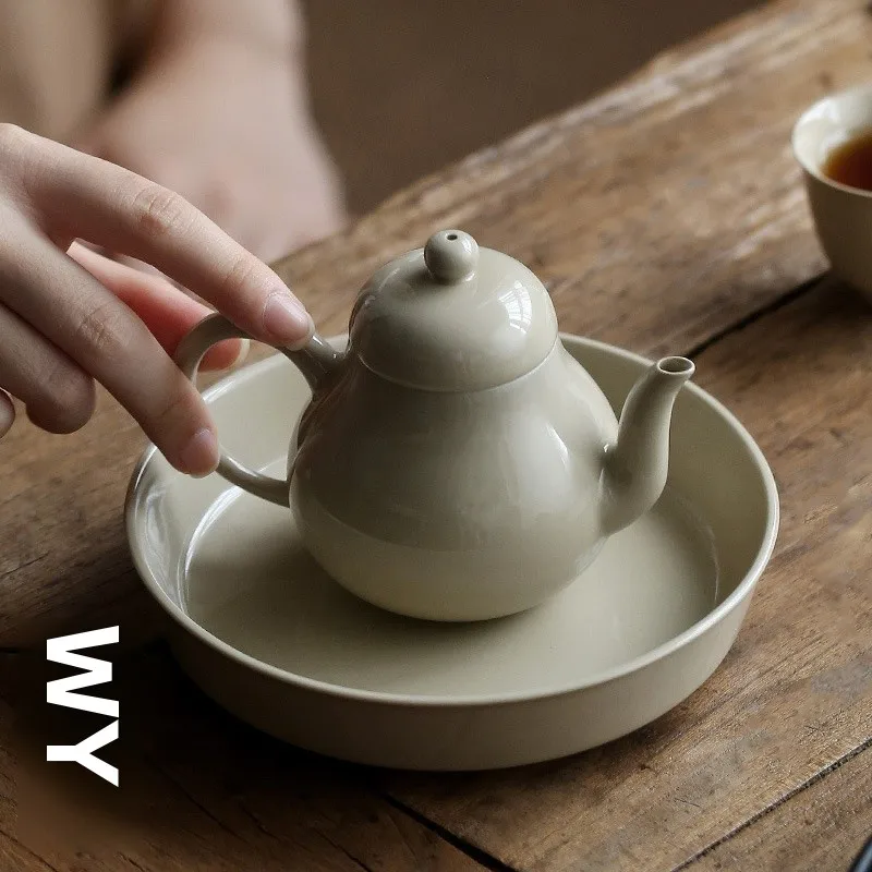 

Wu Tang Cerc Tea Pot Small Size Handmade Charcoal A Glazed Single Teapot for Home Use And Tea Ceremony Traditional Chi...
