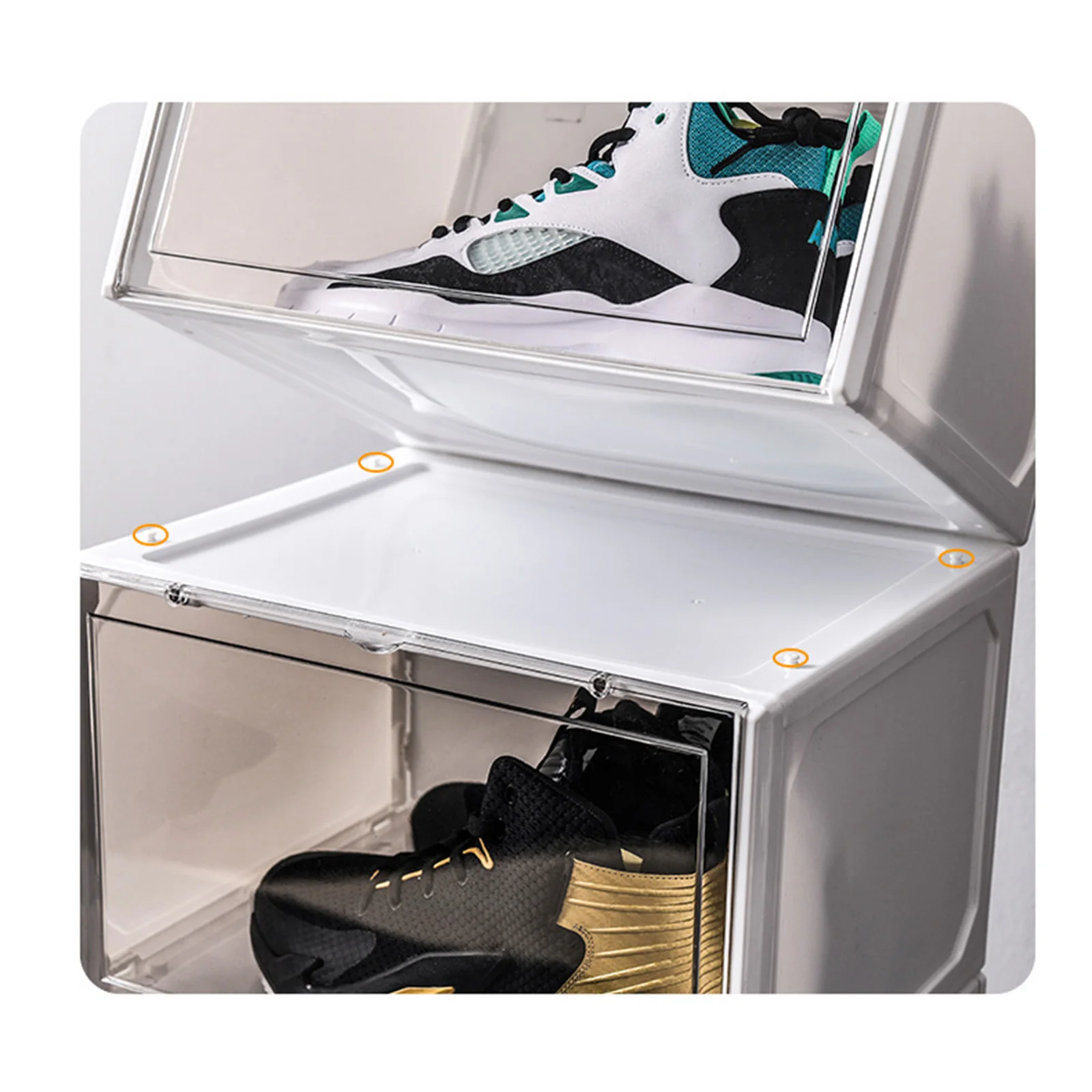 Stackable Shoe Box Drawers Display Box Basketball Storage Box Women Bags Shoe Storage Box Stackable Display Case Storage