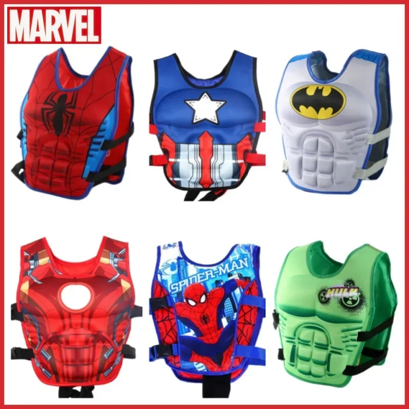 New Marvel Avengers Cartoon Child Buoyancy Swimsuit Iron Man Spider-Man Hulk Captain America Buoyancy Lifesaving Swimsuit Gifts