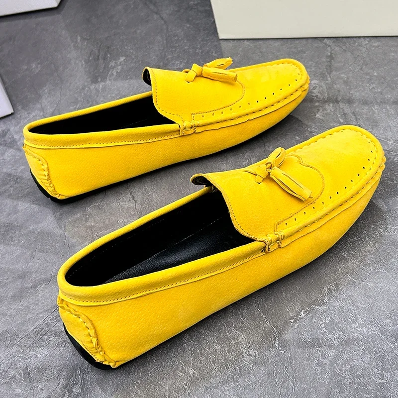 YRZL Loafers Men Casual Shoes Tassel Brogue Big Size Driving Shoes Men Loafers Moccasins Breathable Slip on Loafers for Men