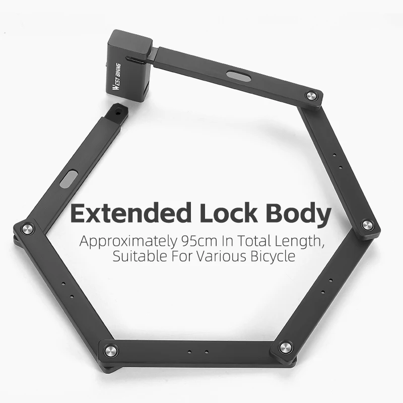 WEST BIKING Portable Bicycle Folding Lock High Strength Durable Anti-theft Safety Lock With 2 Keys MTB Road Bike Accessories