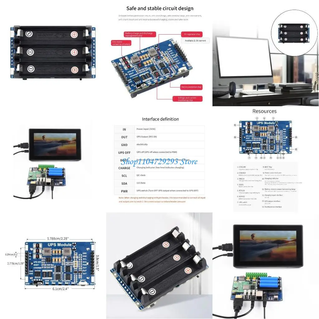 Y2GD forRaspberryPi 5V2.5A Mini Power Supply UPS Mobile Power Expansion Board