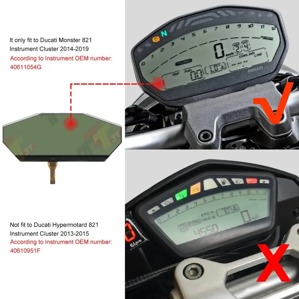 For Ducati Monster 821 Display Instrument Cluster for 2014-2019 Models Motorcycle Electronics