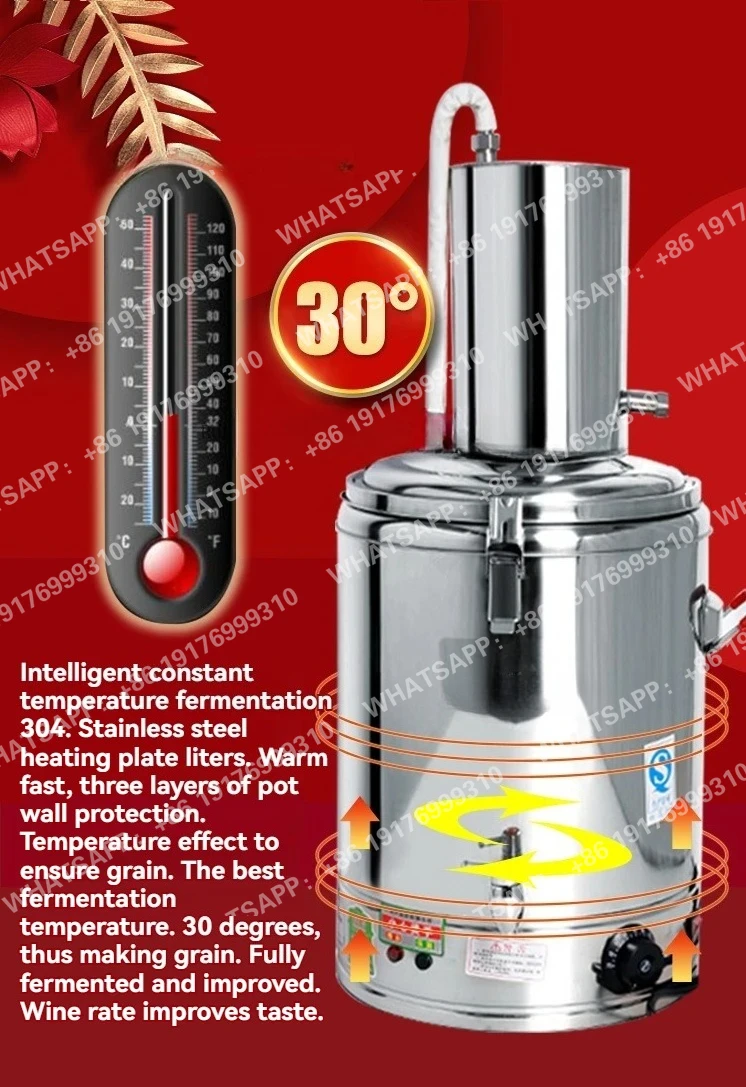 30L Home Brew Rose Water Wine Alcohol Moonshine Distiller Hydrosal Making Machine