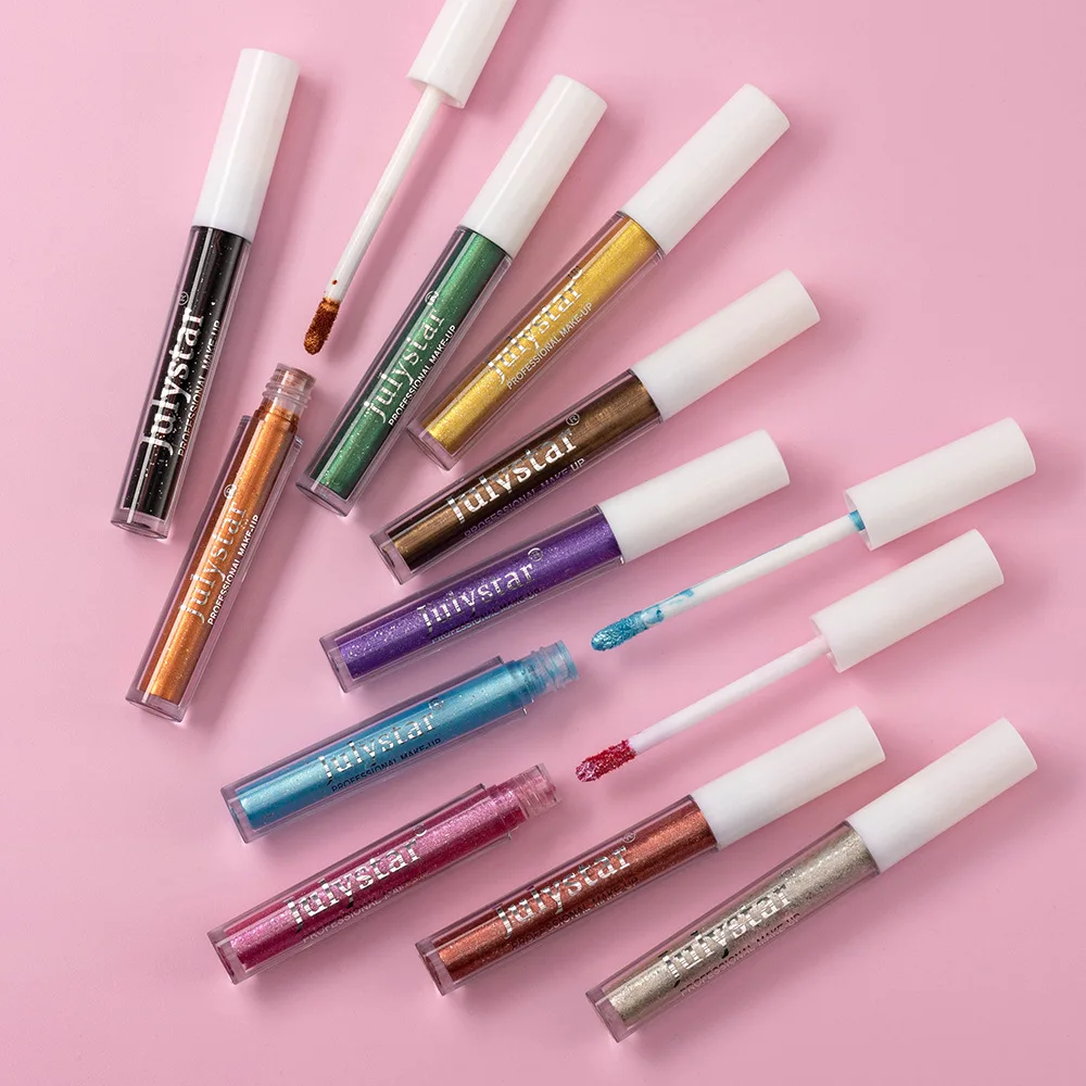 Cross-border Makeup Metal 10-color Liquid Eyeshadow Multi-color Waterproof and Long-lasting Suitable for Stage Makeup Halloween