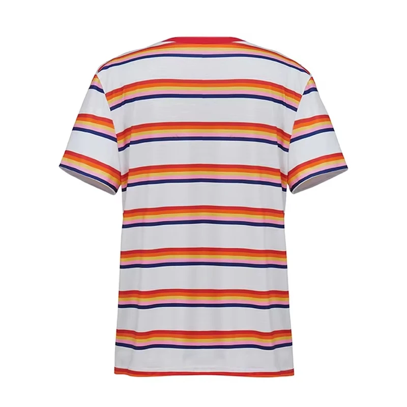 26 New TV Movie Same Style 3D Printed T-shirt Woman Short Sleeved Tee Max Mayfield Cosplay Costume Rainbow Striped Color Blocki