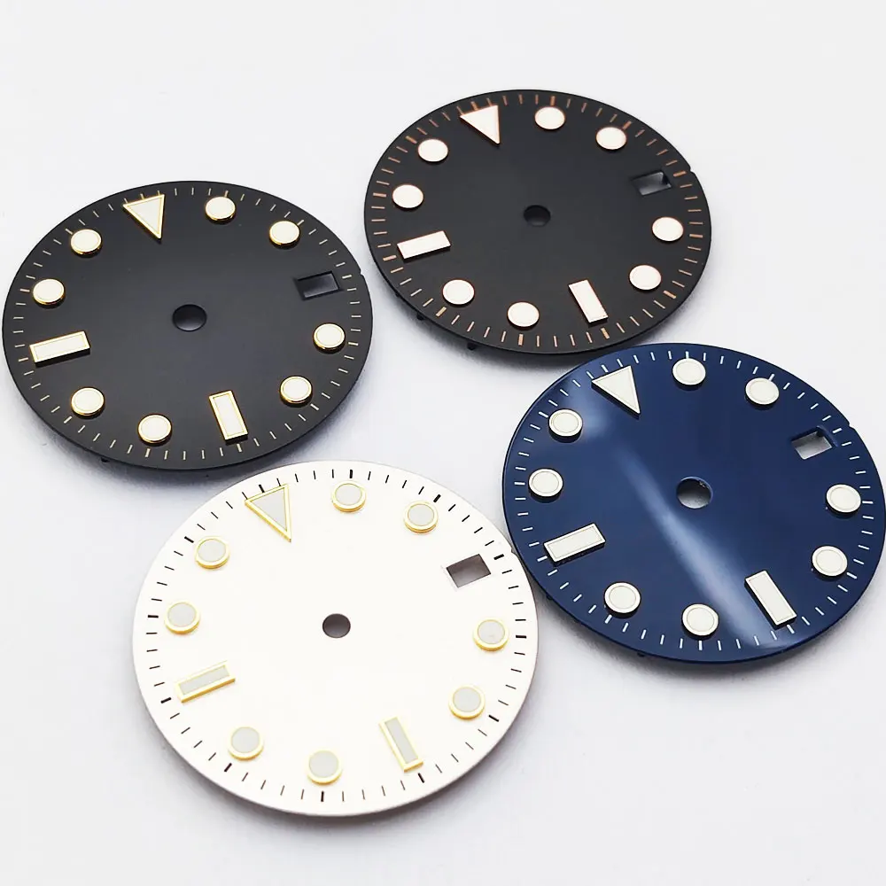 NH35/NH36 Dial 28.5mm Watch Dial With Date Window Luminous Fit NH35 NH36 Movement Watch Accessories Watch Parts