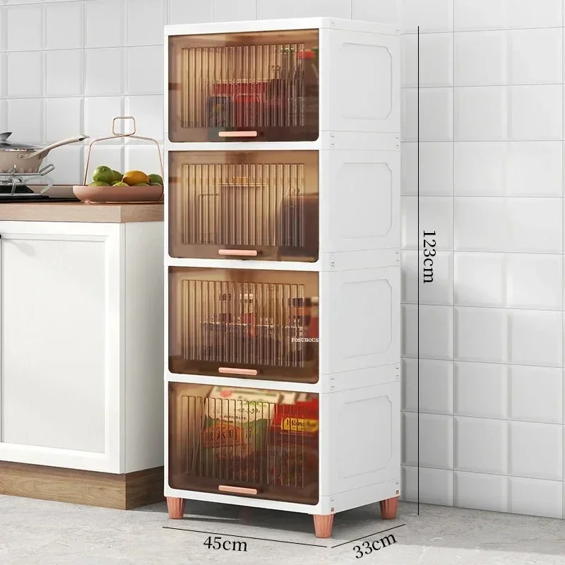 Simple Plastic Kitchen Cabinet Multifunction Design Household Crevice Cupboard For Kitchen Furniture Multilayer Storage Cabinets