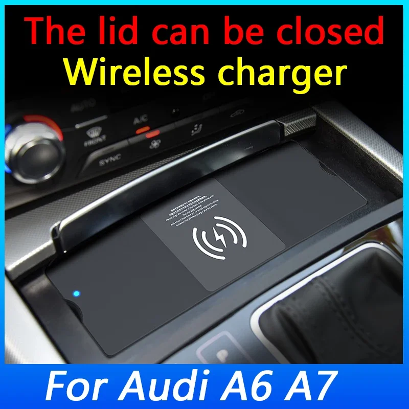 For Audi A6 C7 A7 S6 RS6 S7 RS7 Car Wireless Charger 15W Fast Charging Wireless Charging Card Slot Charging Board Tools