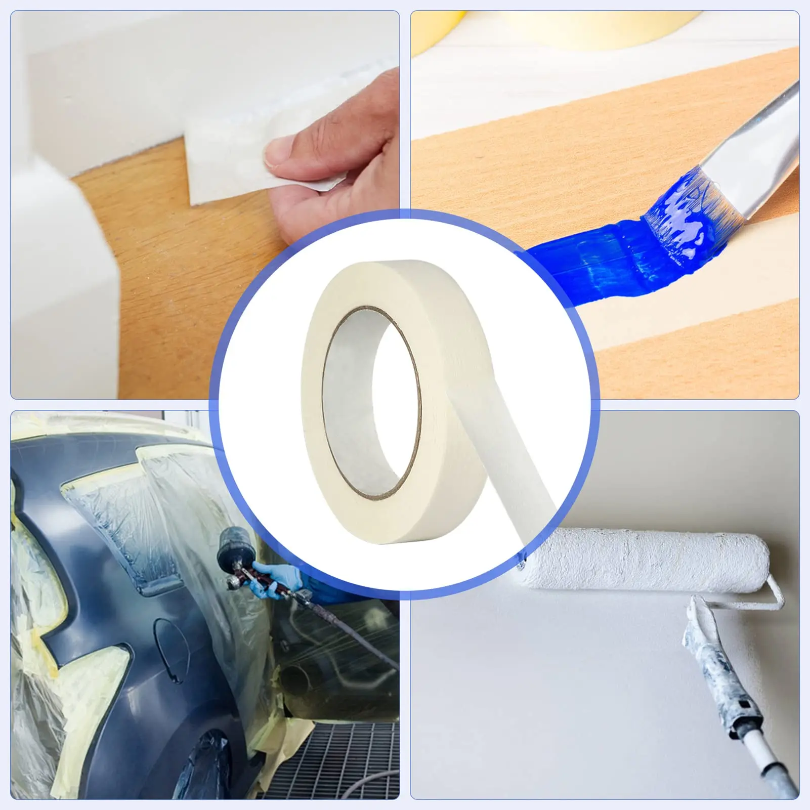 Taśma maskująca 1 rolka Taśma maskująca uniwersalna, hurtowa do malowania, etykietowania, sztuki, biura, domu, rękodzieła
