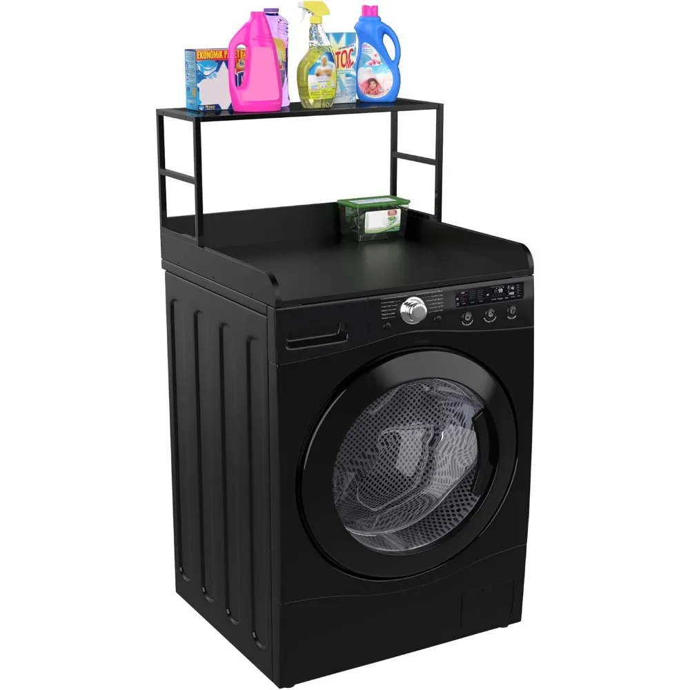 

Настольная защита для стирки и сушилки с полкой для прачечной для одинарной стиральной машины/сушилки, глубина 27,55 дюйма x ширина 27,55 дюйма