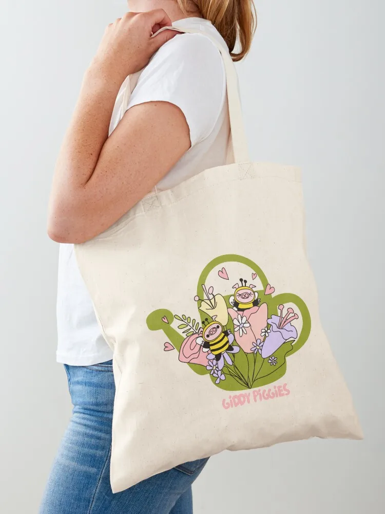 

Giddy Piggies Bee Friendly Garden Tote Bag Customizable tote bag shopper bag women canvas Canvas stote sacs de shopping