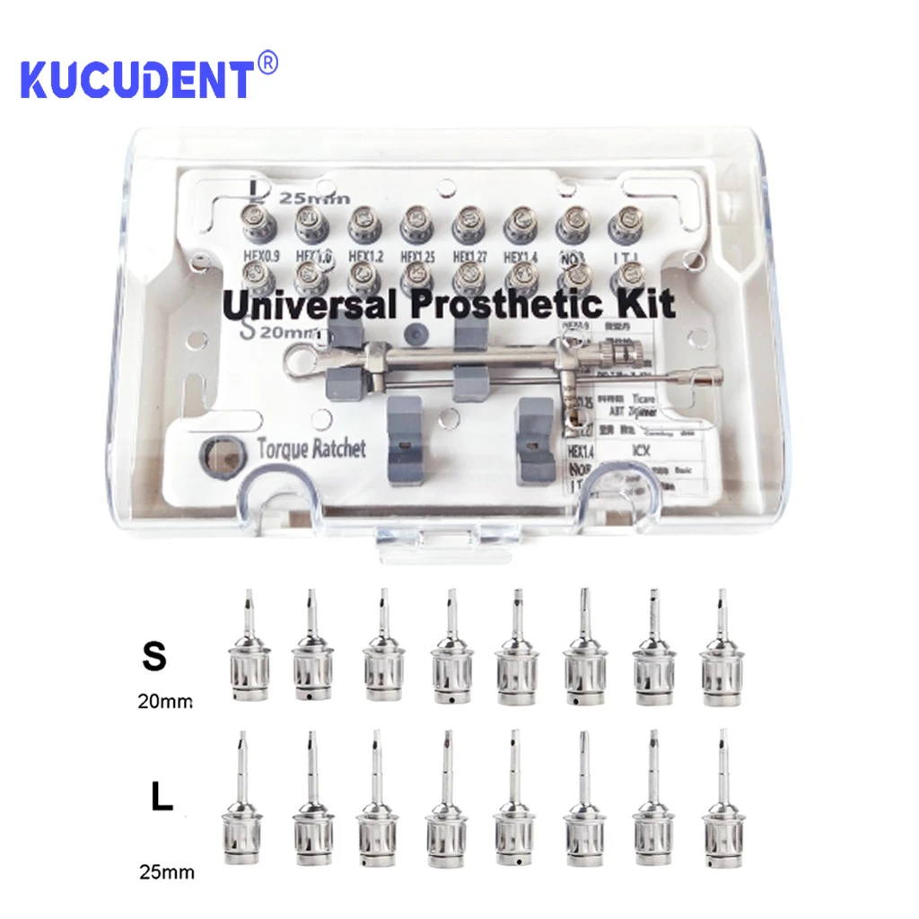 Dental Implant Torque Wrench Kit 10-70NCM - Complete Set with Calibrated Screwdrivers for Surgical & Restorative Procedures