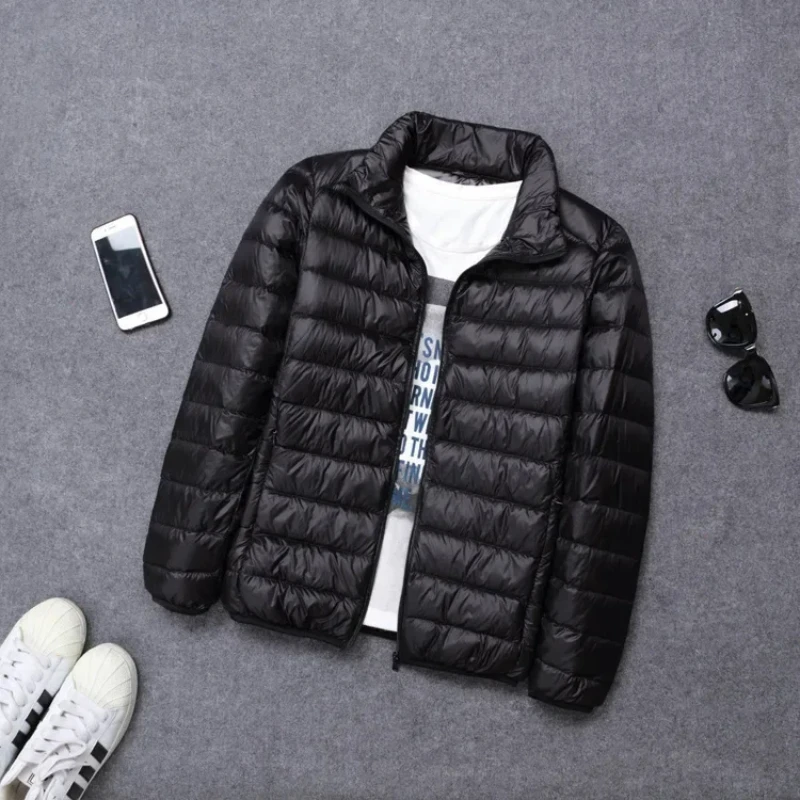 Autumn/winter New Men's Lightweight Hooded Cotton-padded Coat Warm Fashionable Cropped Casual Stand Collar Jacket Winter Jacket