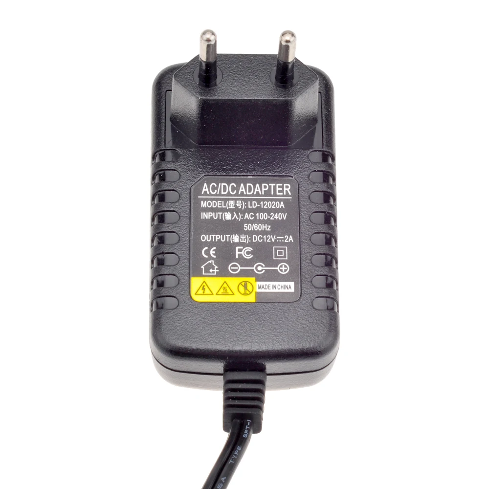 12V 2A AC 100V-240V Converter Adapter DC 12V 2A 2000mA Power Supply EU UK AU US Plug 5.5mm x 2.1mm for CCTV IP Camera