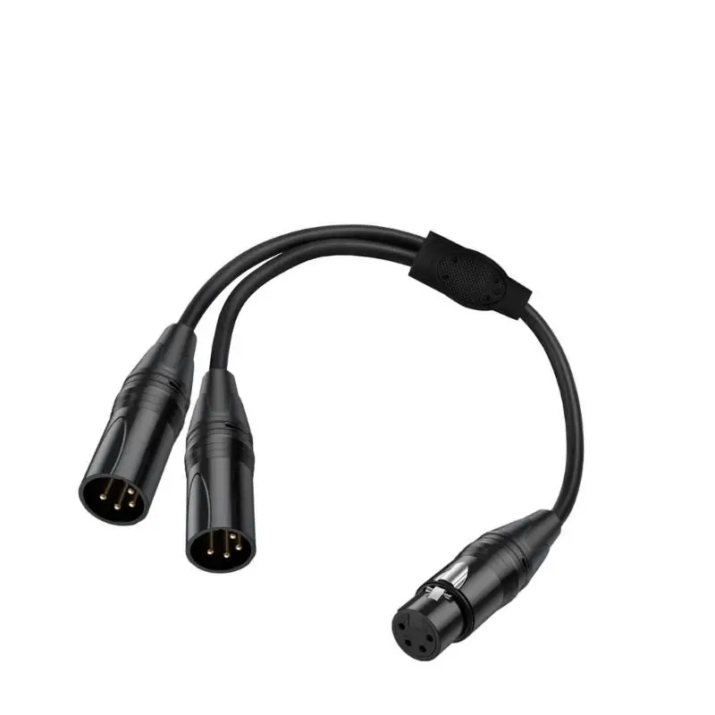 Y1UB 4Pin XLR Cable XLR Y Splitter Cable Mic Cord for Double Channel Sound Distribution in Recording and Broadcasting