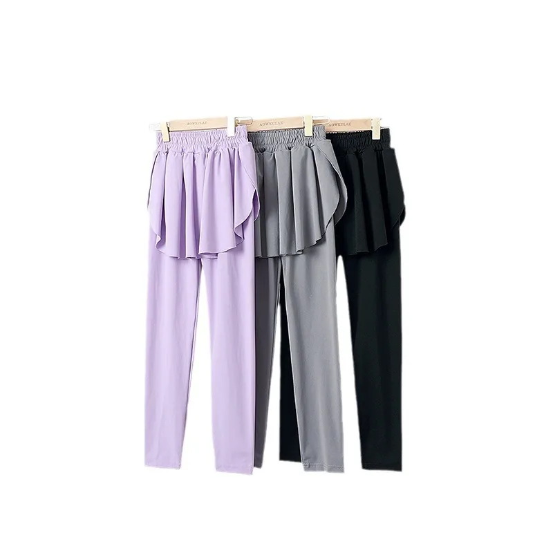 

Spring and Autumn Fashion Girls Athletic Tromakles Girls Solid Color Comfortable Soft Sweatpants Girls Quick-Drying Leggings