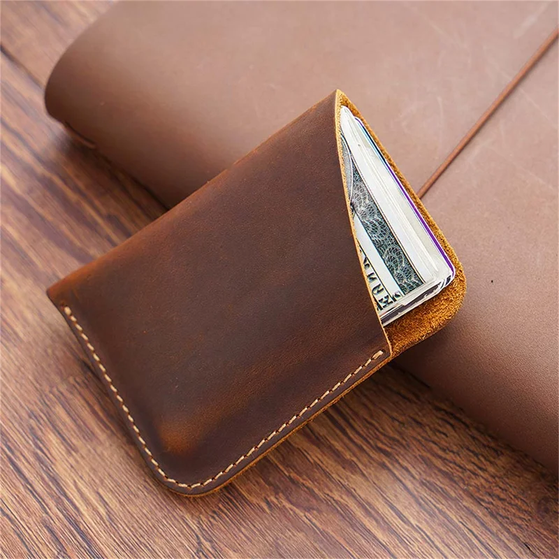 

Crazy Horse Leather Card holder Package For Men and Women Original Head Layer Cowhide Card wallet wholesale New Arrivals