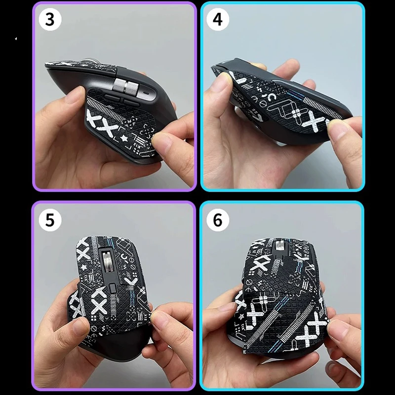 Anti adesivo de mouse deslizante para Logitech, adesivo especial absorvente de suor lateral, pele de lagarto, borda do arco, pacote completo, MX Master3, 3S