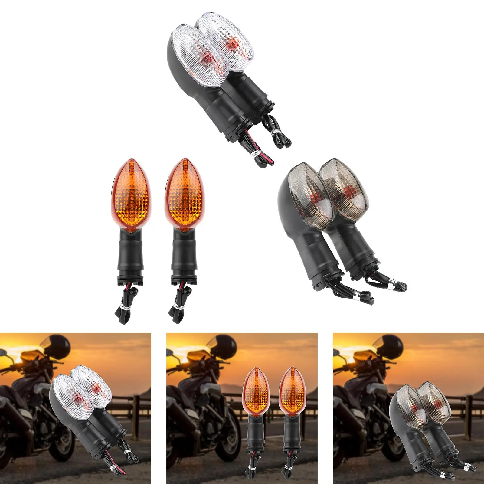 

Quality Plastic Motorcycle Turn Signal Light 12V Blinker Indicator Lamp Replacement for R1 R6 XJ6 FZ1 FZ6 FZ8 MT07 MT09