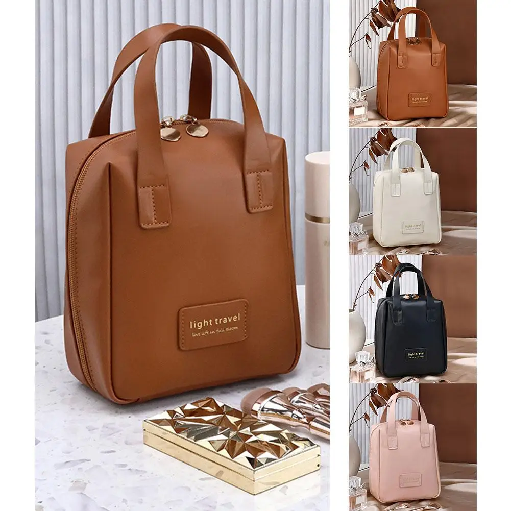 Tas kosmetik หนัง PU กระเป๋าเครื่องสำอางสำหรับเดินทางแบบพกพาความจุขนาดใหญ่กันน้ำเครื่องแป้งแต่งหน้ามัลติฟังก์ชั่ Q5v9